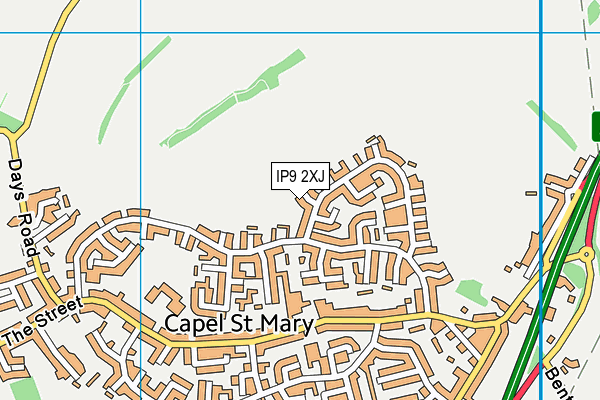 IP9 2XJ map - OS VectorMap District (Ordnance Survey)