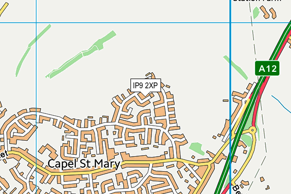 IP9 2XP map - OS VectorMap District (Ordnance Survey)