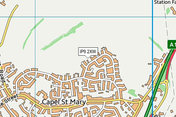 IP9 2XW map - OS VectorMap District (Ordnance Survey)
