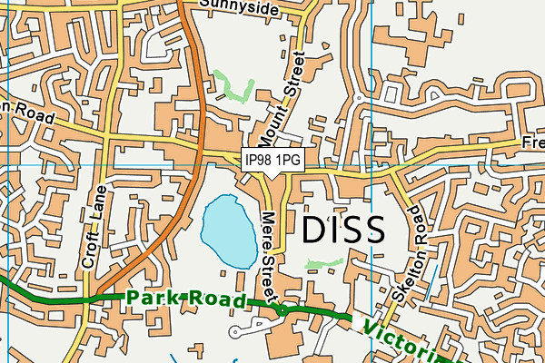 IP98 1PG map - OS VectorMap District (Ordnance Survey)