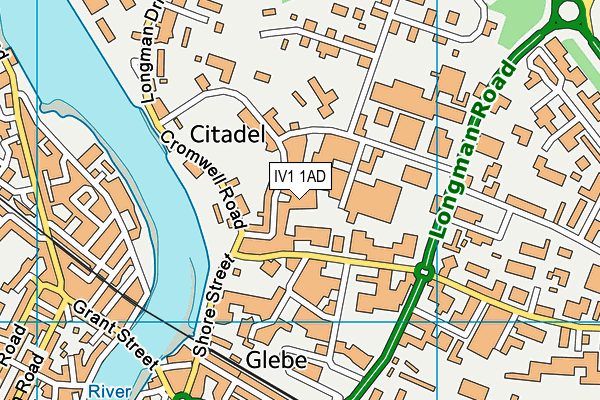 IV1 1AD map - OS VectorMap District (Ordnance Survey)