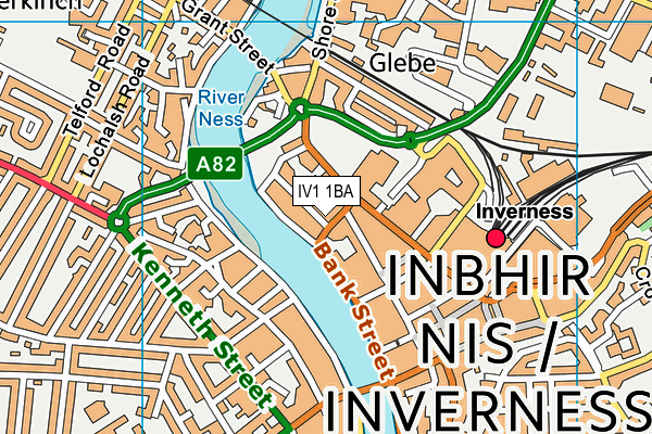 IV1 1BA map - OS VectorMap District (Ordnance Survey)