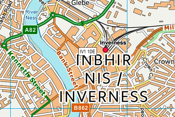 IV1 1DE map - OS VectorMap District (Ordnance Survey)