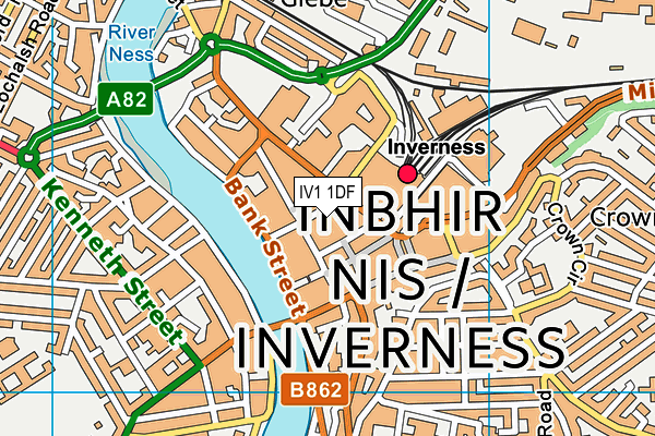 IV1 1DF map - OS VectorMap District (Ordnance Survey)