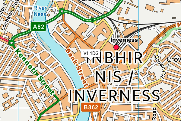 IV1 1DG map - OS VectorMap District (Ordnance Survey)