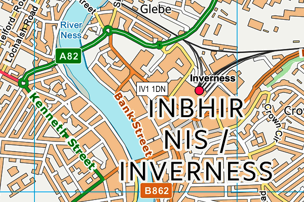 IV1 1DN map - OS VectorMap District (Ordnance Survey)