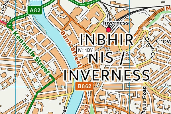 IV1 1DY map - OS VectorMap District (Ordnance Survey)