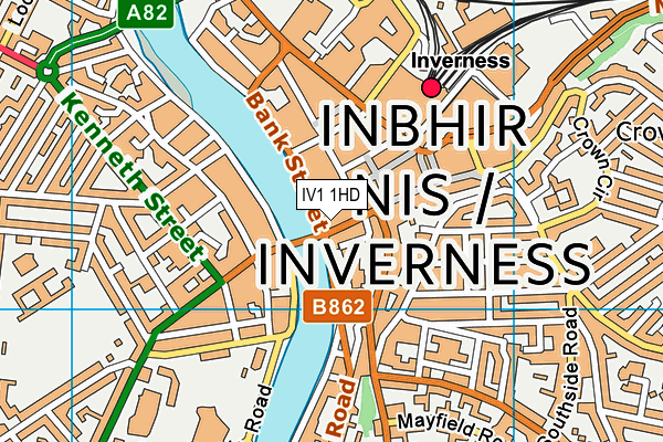 IV1 1HD map - OS VectorMap District (Ordnance Survey)