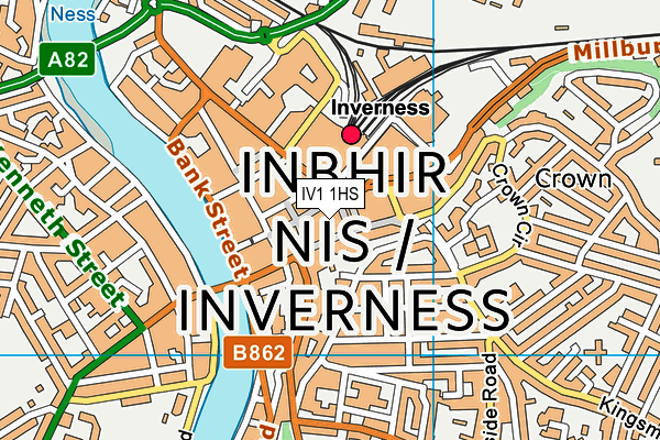 IV1 1HS map - OS VectorMap District (Ordnance Survey)