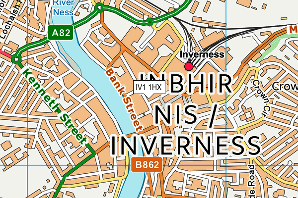 IV1 1HX map - OS VectorMap District (Ordnance Survey)