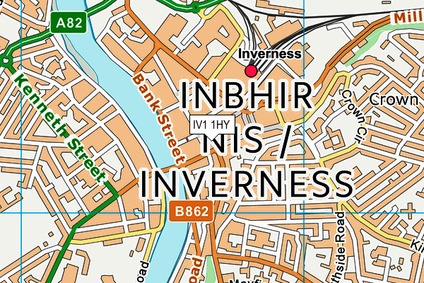 IV1 1HY map - OS VectorMap District (Ordnance Survey)