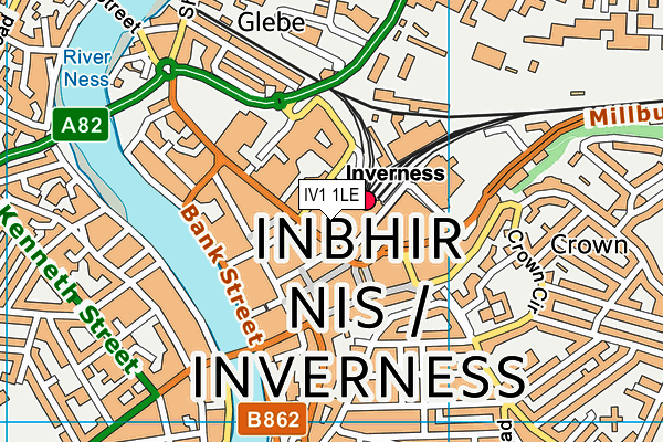 IV1 1LE map - OS VectorMap District (Ordnance Survey)