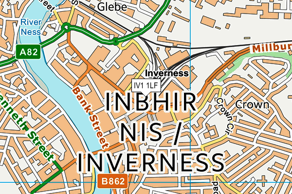 IV1 1LF map - OS VectorMap District (Ordnance Survey)