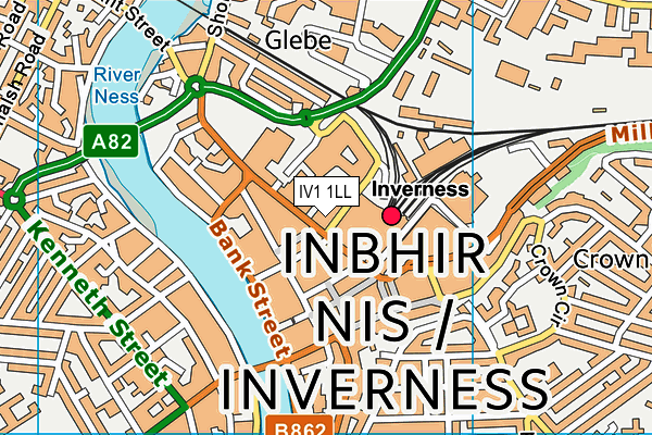 IV1 1LL map - OS VectorMap District (Ordnance Survey)