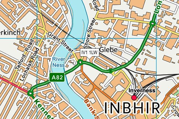 IV1 1LW map - OS VectorMap District (Ordnance Survey)