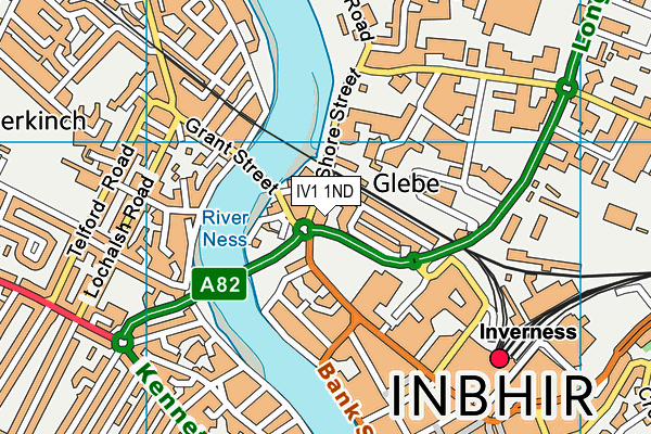 IV1 1ND map - OS VectorMap District (Ordnance Survey)