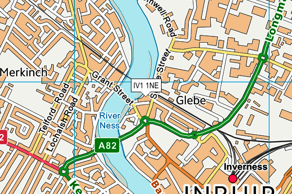 IV1 1NE map - OS VectorMap District (Ordnance Survey)