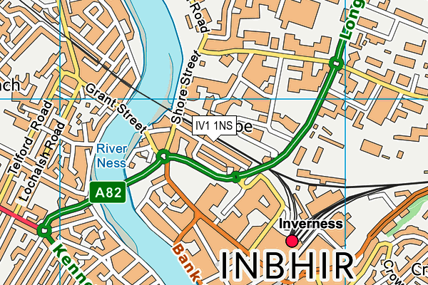 IV1 1NS map - OS VectorMap District (Ordnance Survey)