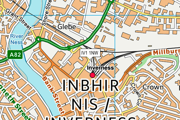 IV1 1NW map - OS VectorMap District (Ordnance Survey)