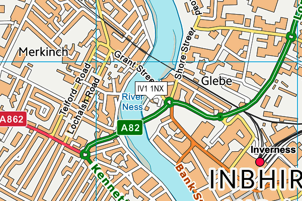 IV1 1NX map - OS VectorMap District (Ordnance Survey)