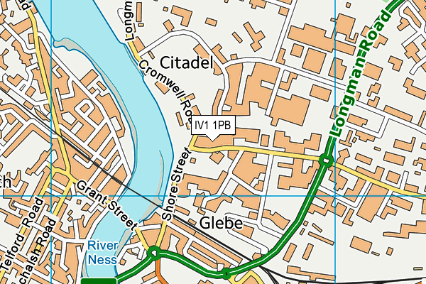 IV1 1PB map - OS VectorMap District (Ordnance Survey)