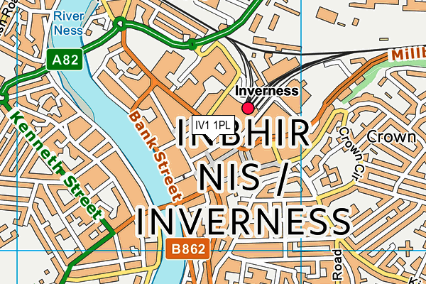 IV1 1PL map - OS VectorMap District (Ordnance Survey)