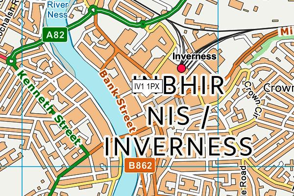 IV1 1PX map - OS VectorMap District (Ordnance Survey)