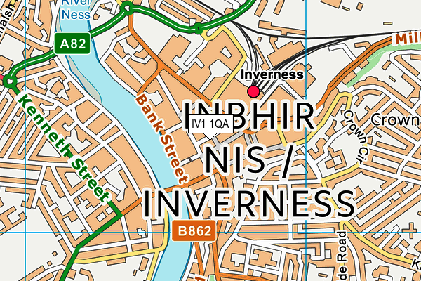 IV1 1QA map - OS VectorMap District (Ordnance Survey)