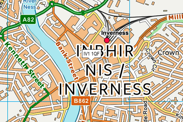 IV1 1QF map - OS VectorMap District (Ordnance Survey)