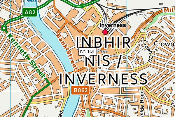 IV1 1QL map - OS VectorMap District (Ordnance Survey)