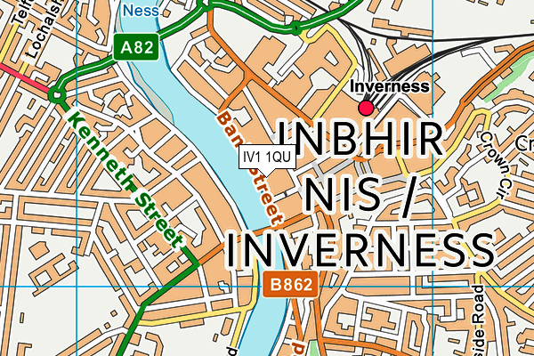 IV1 1QU map - OS VectorMap District (Ordnance Survey)