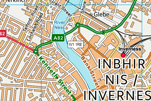 IV1 1RE map - OS VectorMap District (Ordnance Survey)