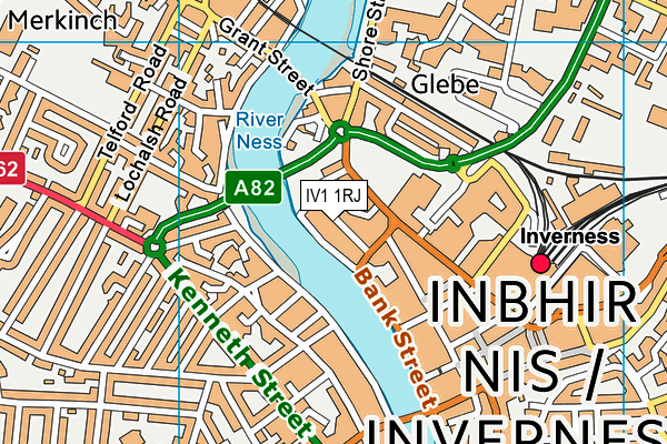 IV1 1RJ map - OS VectorMap District (Ordnance Survey)