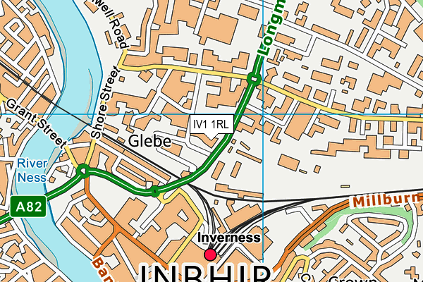 IV1 1RL map - OS VectorMap District (Ordnance Survey)