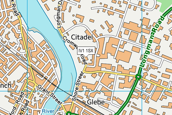 IV1 1SX map - OS VectorMap District (Ordnance Survey)