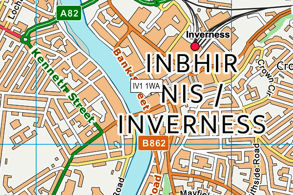 IV1 1WA map - OS VectorMap District (Ordnance Survey)