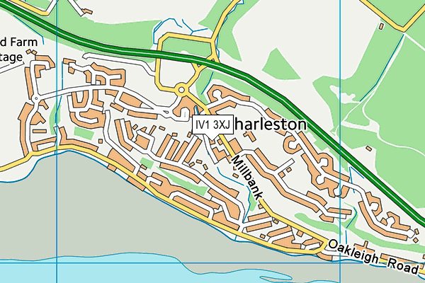 IV1 3XJ map - OS VectorMap District (Ordnance Survey)