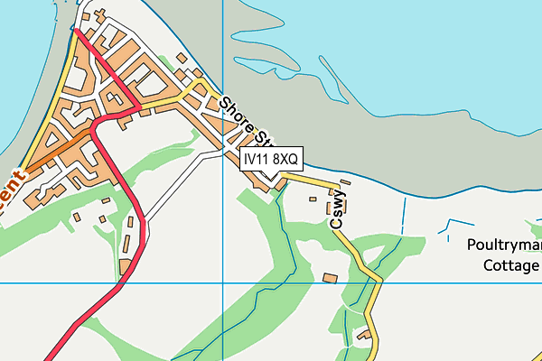 IV11 8XQ map - OS VectorMap District (Ordnance Survey)