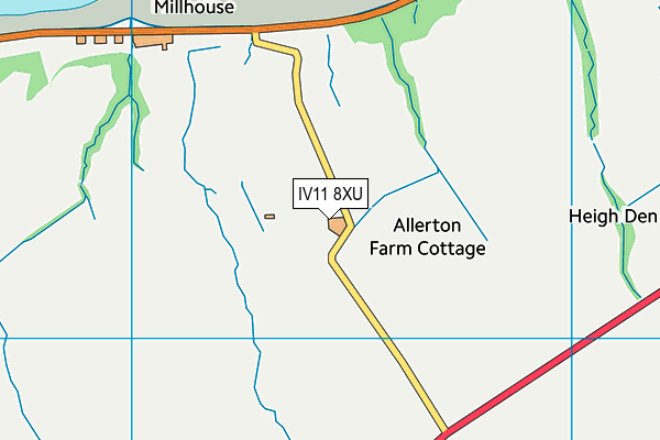 IV11 8XU map - OS VectorMap District (Ordnance Survey)