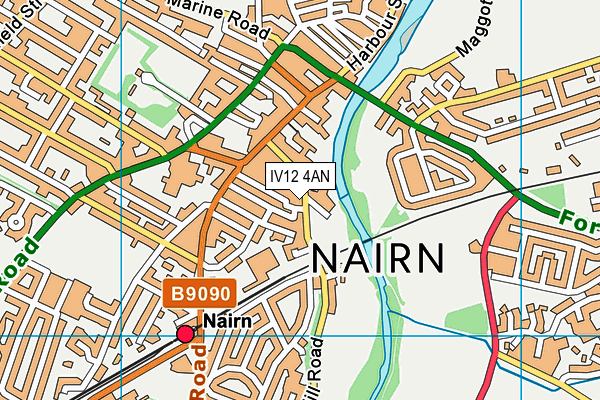 IV12 4AN map - OS VectorMap District (Ordnance Survey)