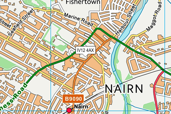 IV12 4AX map - OS VectorMap District (Ordnance Survey)