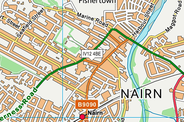 IV12 4BE map - OS VectorMap District (Ordnance Survey)