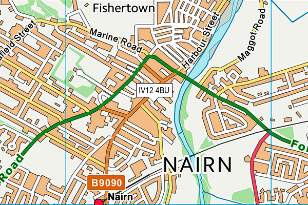 IV12 4BU map - OS VectorMap District (Ordnance Survey)