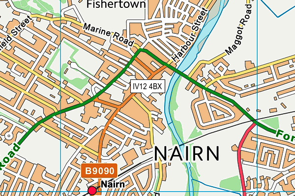 IV12 4BX map - OS VectorMap District (Ordnance Survey)