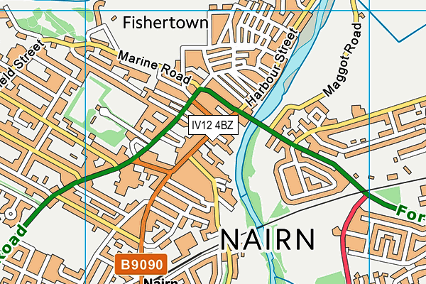 IV12 4BZ map - OS VectorMap District (Ordnance Survey)