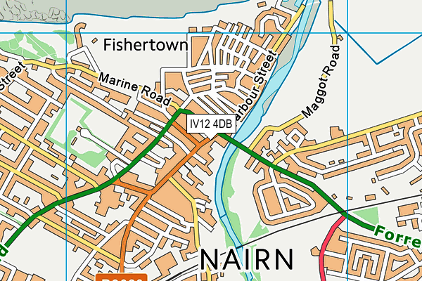 IV12 4DB map - OS VectorMap District (Ordnance Survey)