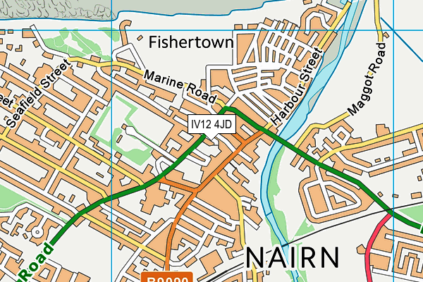 IV12 4JD map - OS VectorMap District (Ordnance Survey)