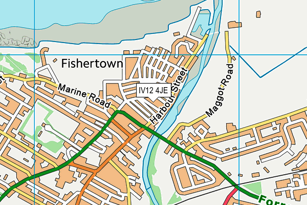 IV12 4JE map - OS VectorMap District (Ordnance Survey)