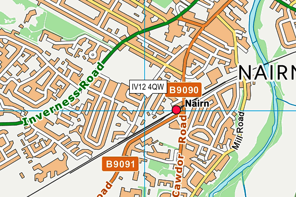 IV12 4QW map - OS VectorMap District (Ordnance Survey)