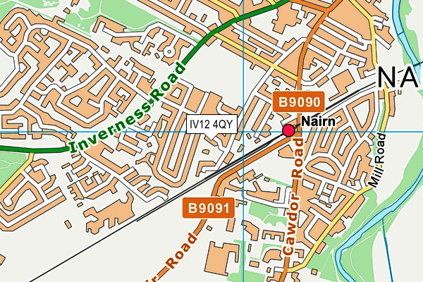 IV12 4QY map - OS VectorMap District (Ordnance Survey)